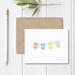 Baby Thank You Cards, Baby Thank Yous, Baby Thank You Notes, Baby Shower Thank Yous, Gender Neutral Thank You Cards, Thank Yous Baby