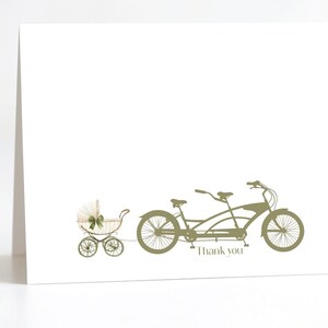 Baby Shower Thank You Cards, Bicycle, Note, Gender Neutral