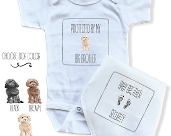 Baby and Dog Outfit, Matching Outfit, Dog Brother, Dog Sister, Baby Security, Puppy, Matching Set, Baby Shower Gift, Best Friends, Cockapoo