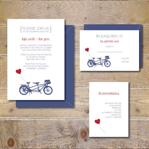 Choose Pack Size 50 Personalised Wedding Invitations & Envelopes Vintage Tandem Bike/Bicycle Shabby Chic Choose Pack Size 50 Personalised Wedding Invitations & Envelopes Vintage Tandem Bike/Bicycle Shabby Chic