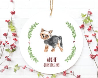 Yorkie Ornament, Yorkie Christmas Ornament, Yorkie Christmas Ornament, Ornament for Yorkie, Yorkie Gift, Yorkie Lover, Terrier Ornament