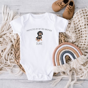 Protected By Shirt, Dog and Baby, Newborn Gift, Baby Shower Gift, Family Dog Gift, Dog Shirt, Baby Security, New Best Friend, Personalized