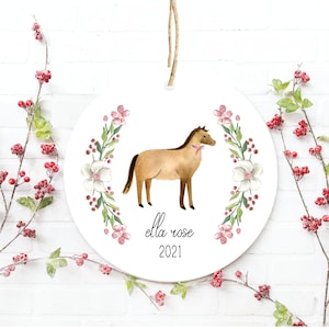 Girl&#39;s Christmas Ornament, Ornament for Girl, Ornament for Little Girl, Christmas Ornament Girl, Horse Ornament, Gift for Horse Lover