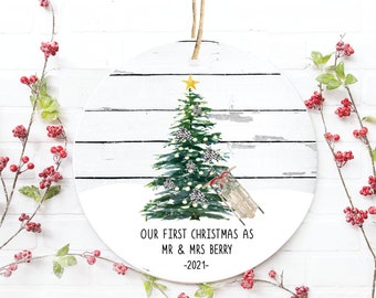 First Christmas Married Ornament, Newlywed Ornament, Our First Christmas Ornament, Wedding Ornament, Christmas Ornament First Married