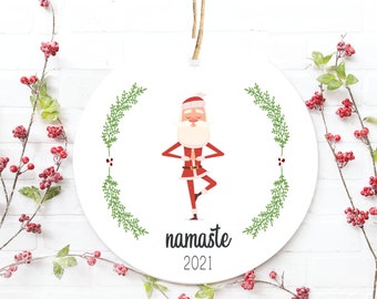 Yoga Christmas Ornament, Christmas Ornament Yoga, Namaste Ornament, Ornament for Yoga Instructor, Yoga Gift, Yoga Christmas Gift