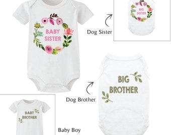 Baby and Dog Outfit, Matching Outfit, Dog Brother, Dog Sister, Baby Security, Puppy, Matching Set, Baby Shower Gift, Best Friends