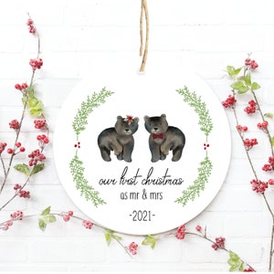 Our First Married Christmas Ornament, First Christmas Ornament, First Married Christmas Ornament, Bear Ornament, First Christmas Together