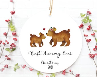 Christmas Ornament for Mom, Ornament for Mom, Best Mom Ever, Christmas Ornament, Bear Ornament, Christmas Tree, Gift for Mom, Mother's Day