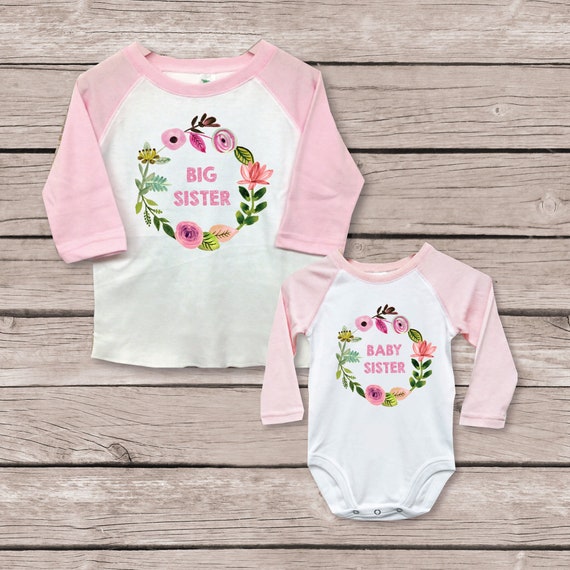 Big Sister Little Shirts New Baby Shower Gift Matching