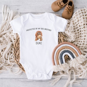 Protected By Shirt, Dog and Baby, Newborn Gift, Baby Shower Gift, Family Dog Gift, Dog Shirt, Baby Security, New Best Friend, Personalized