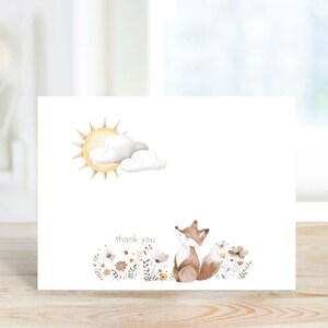 Cartes de remerciement pour baby shower, Cartes de remerciement Baby Shower, Bébé garçon, Notes de remerciement, Jeu de cartes de remerciement, Renard, Bois