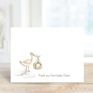 Cartes De Remerciement Pour Fête Prénatale, Genre neutre, Recyclé, Remerciements De Bébé, Cigogne, Mots De Remerciement Bébé, Cartes De Remerciement Bébé, Fille, Garçon