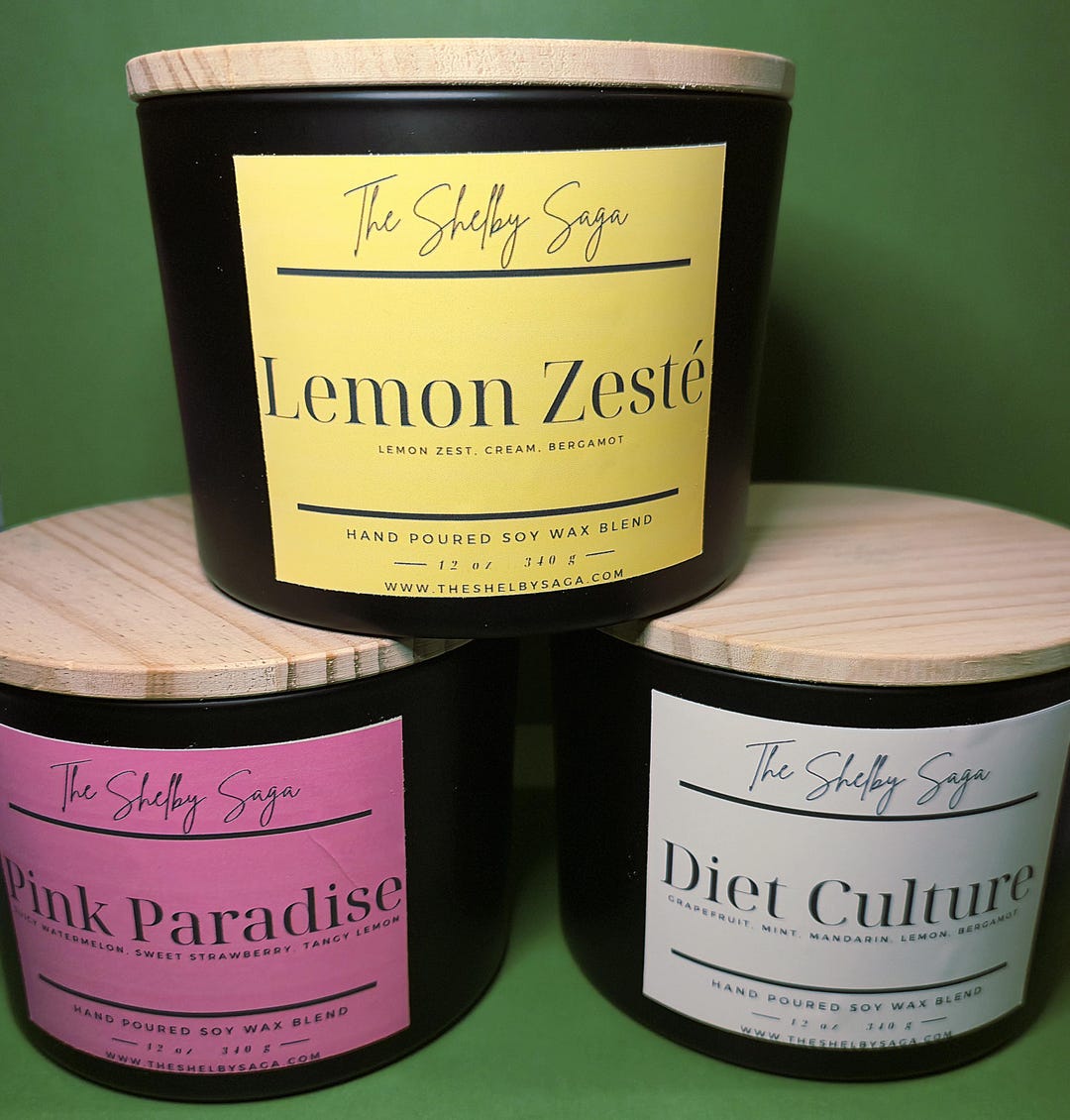 14 Oz Scented Candle in Glass Container With Wood Lid - Etsy