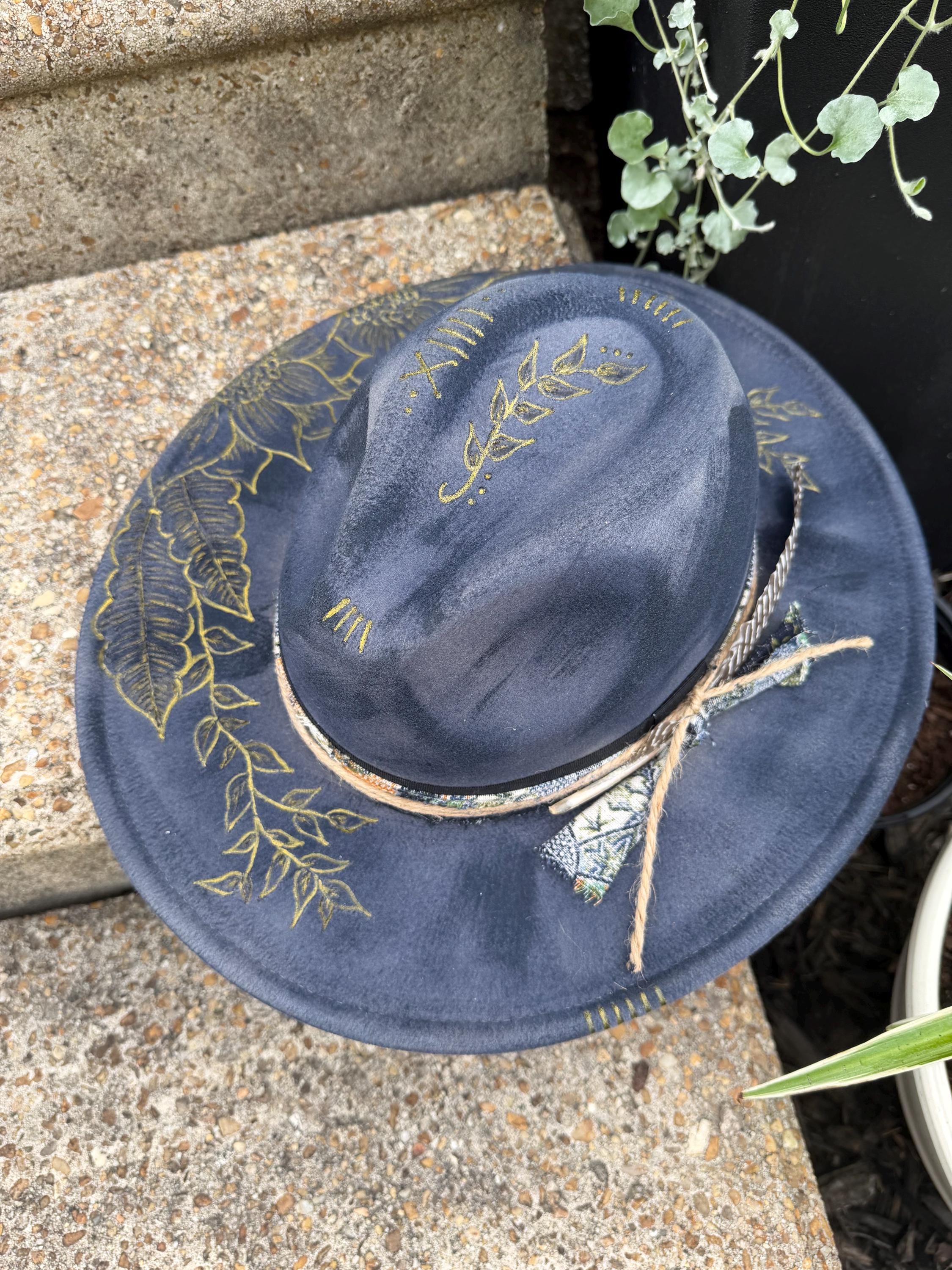 Hand Painted Fedora - Etsy display picture 2