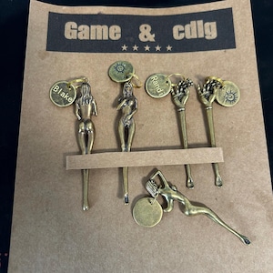 Strumenti personalizzati per la pulizia delle orecchie/Cucchiaio per le orecchie, Portachiavi in ottone vintage/Collana/Ciondolo