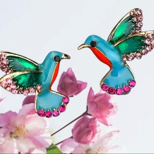 Hummingbird Earrings. Hummingbird Post Earrings. Hummingbird Jewelry. Hummingbird Stud Earrings. Bird Earrings. Bird Jewelry
