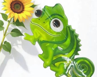 Green Chameleon Hair Claw Clip: Acrylic Hair Accessories