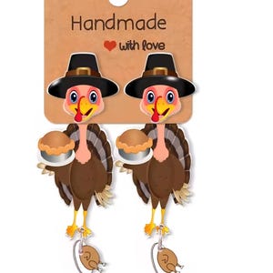 Funny Turkey Stud Earrings: Thanksgiving Jewelry