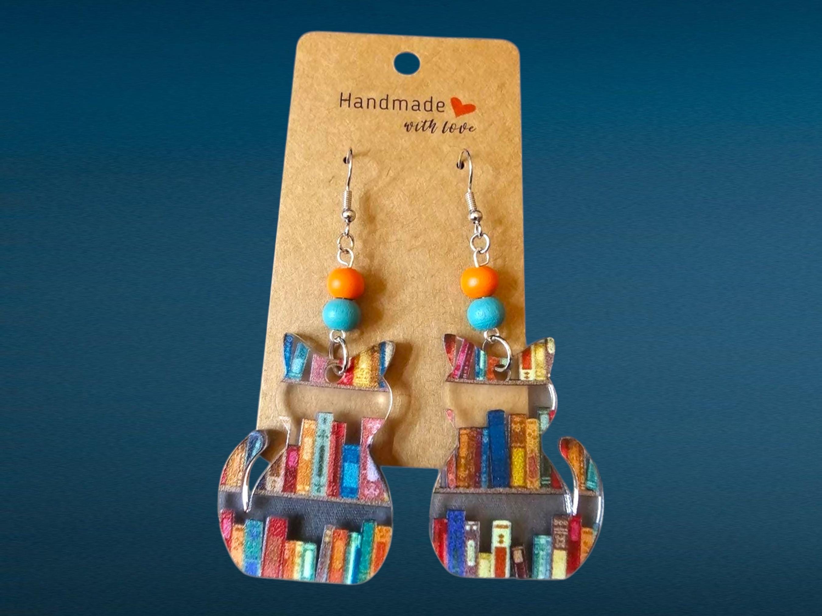 Orecchini A Forma Di Gatto Per Donne - Cute Cartoon Animal Earrings, Regalo Per Amanti Dei Gatti - Foto 6