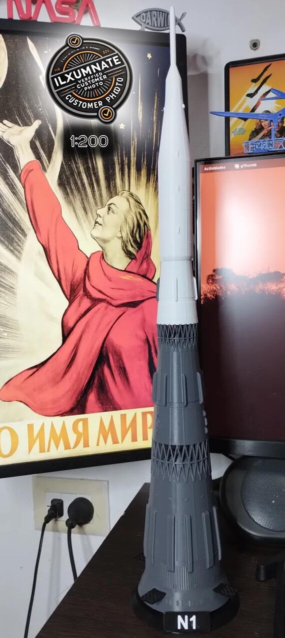1:99 Scale N1 Soviet Moon Rocket Model Kit | Detailed 3D Printed