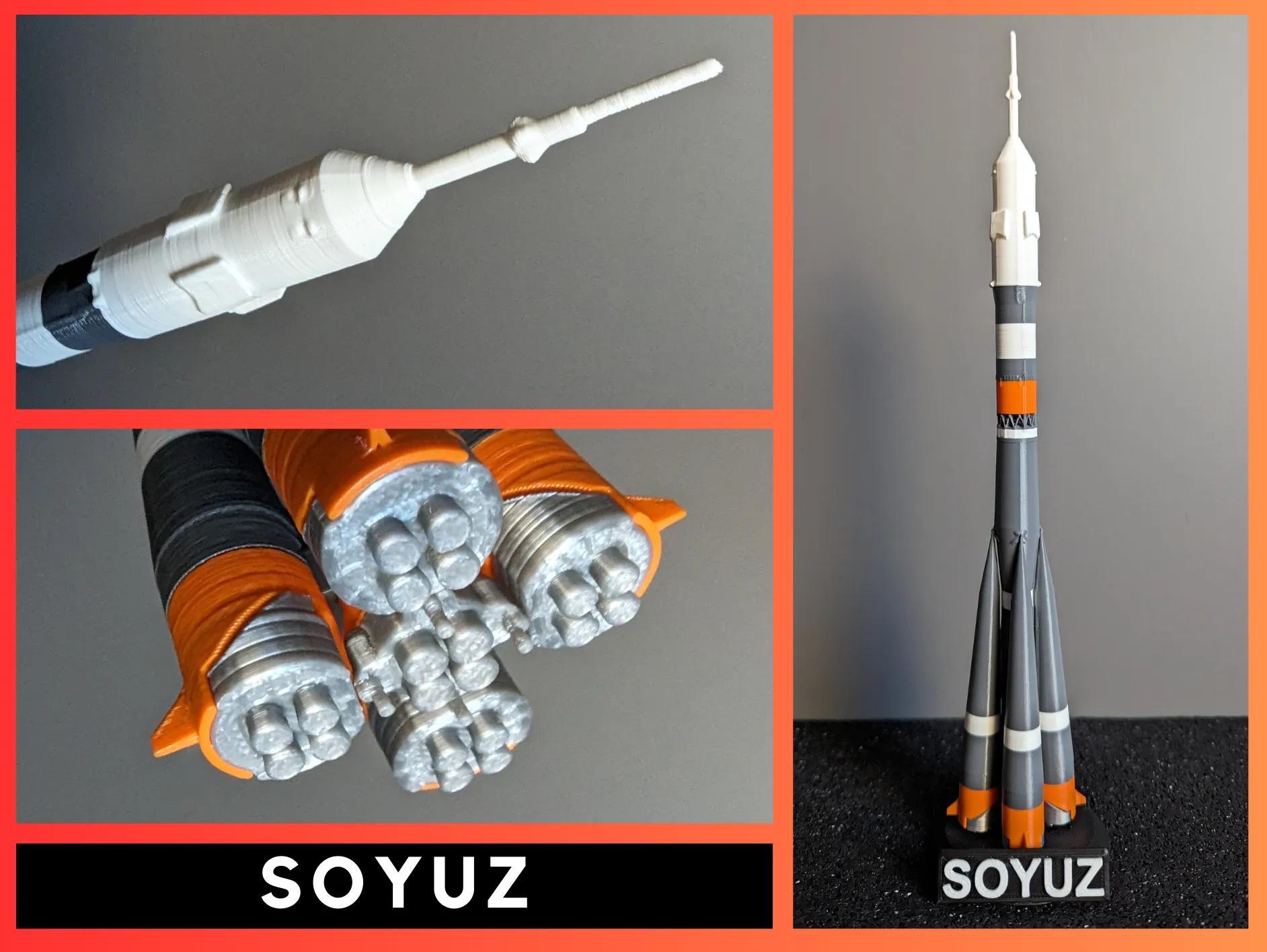 精巧な3Dプリントのソユーズロケット模型：宇宙愛好家への贈り物