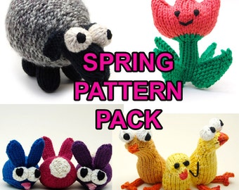 Spring/Easter Pattern Pack with Chickies, Tulip, Sheepish Lamb, & Bun Bons Digital Download PDF