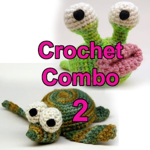 Crochet Garden Slug and Baby Sea Turtle Amigurumi Plush Toy Pattern Download PDF