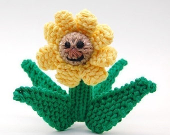 Summer Daisy Flower Amigurumi Plush Toy Soft Sculpture Knitting Pattern PDF Digital Download