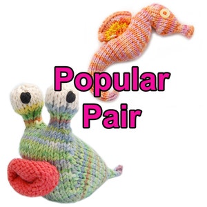 Popular Pair Seahorse and Garden Slug Amigurumi Plush Toy Pattern Instant Download PDF