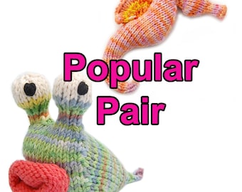 Popular Pair Seahorse and Garden Slug Amigurumi Plush Toy Pattern Instant Download PDF