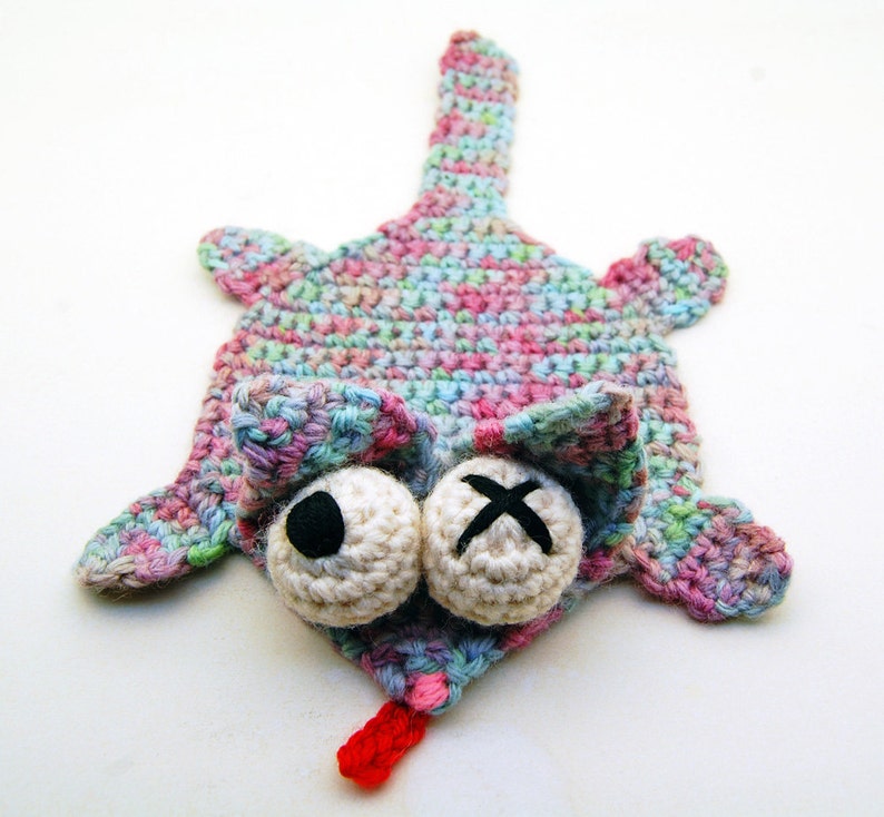 Crochet Splat Splat Cat Coaster Amigurumi Plush PDF Digital Download Pattern image 1