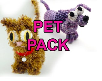 Pet Pack Amigurumi Dog and Cat Plush Toy Pattern Instant Download PDF