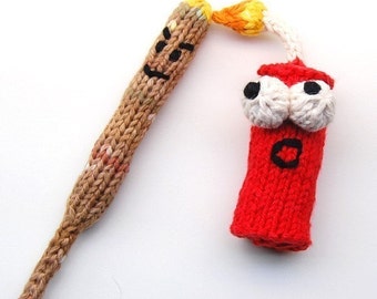 Punky and KaBOOM Firecracker Amigurumi Explosive Plush Toy Knitting Pattern PDF Digital Download