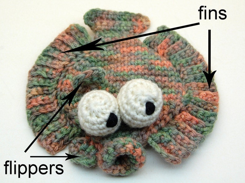 Crochet Flappy Flounder Amigurumi Plush Toy Pattern PDF Téléchargement numérique image 4