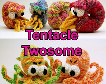 Tentacle Twosome Amigurumi Pattern Pack with Obstinate Octopus & Knitilus Nautilus Digital Download