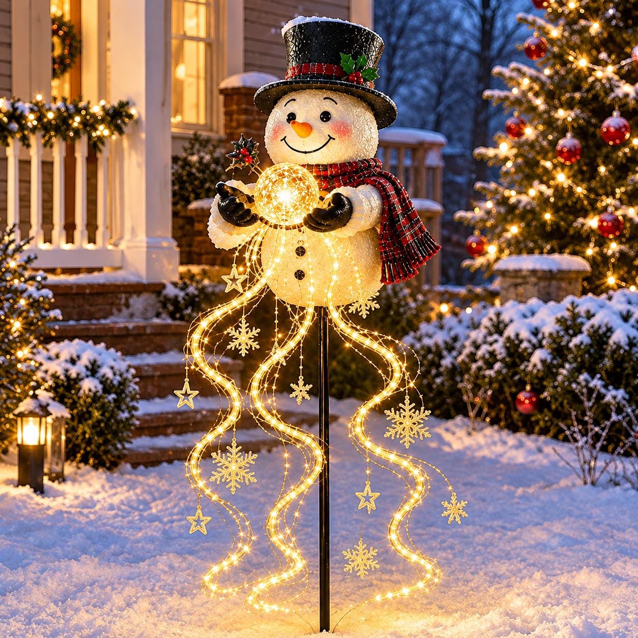 Vintage Lighted Plastic Snowman - Etsy