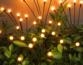 Solar Firefly Garden Lights: 32 LED Swaying Pathway Lights (4 Pack)