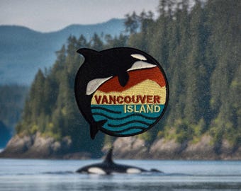 Vancouver Island Orca Embroidered Travel Patch