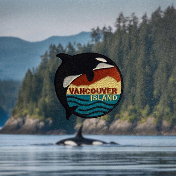 Vancouver Island Orca Embroidered Travel Patch