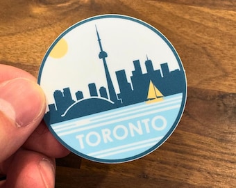 Toronto Skyline Sticker: Matte Vinyl, Weatherproof (2x2 inches)