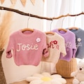 Hand Embroidery Sweaters, Baby Name Sweater, Custom Toddler Sweaters, Knit Sweater, Gifts for Daughters, Personalised baby Jumper, Baby Gift