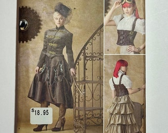 Steampunk naaipatroon jas, rok, slobkousen