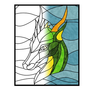 11×17 Large 3D Dragon  Best Stained Glass Patterns