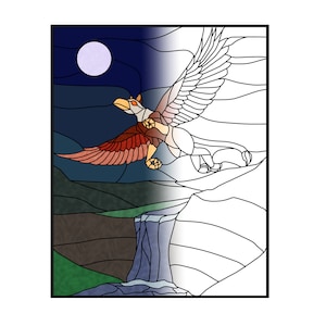 Gryphon printable for adults and children, can be used as colouring page or real stained glass pattern prints 8x10 image on 8.5x11 paper