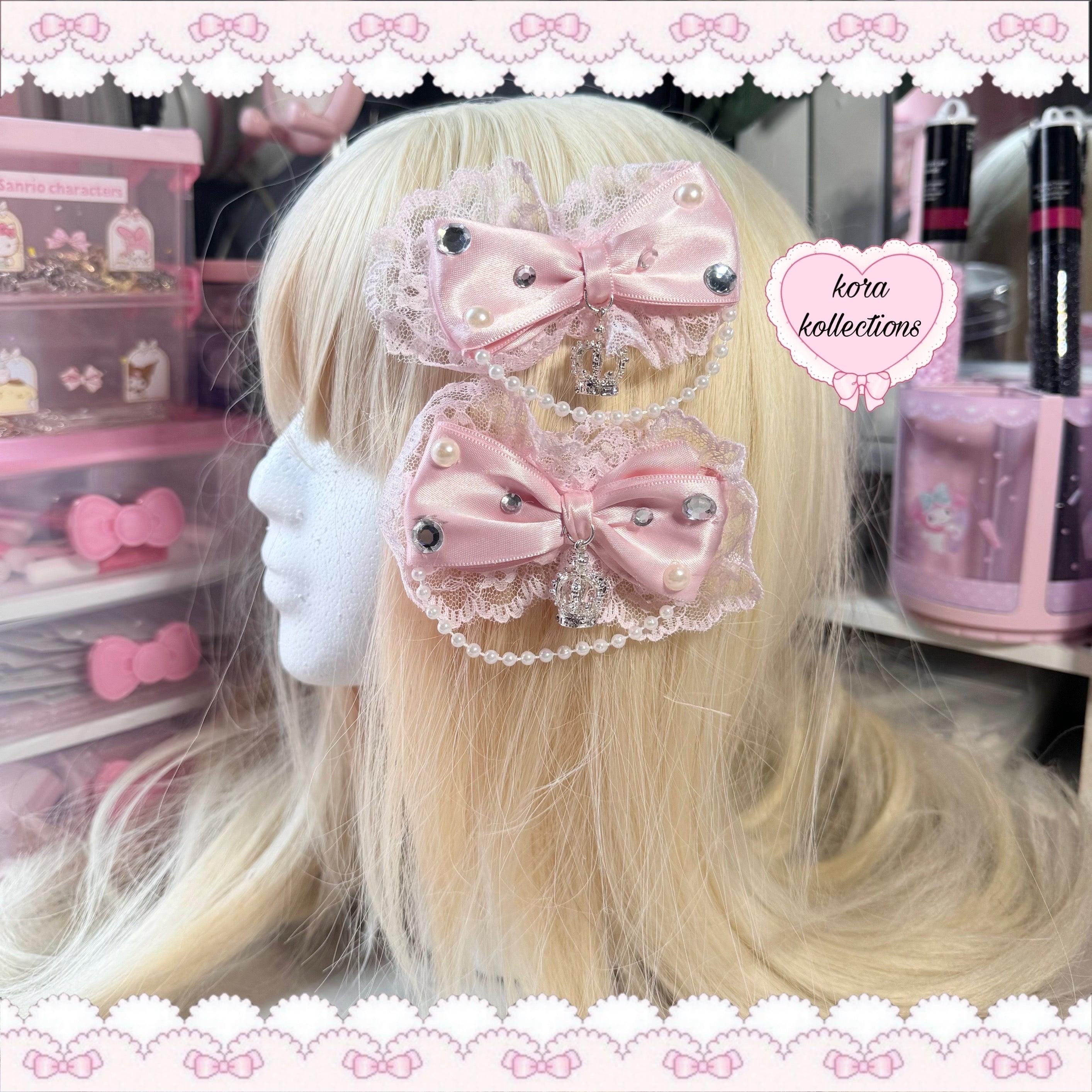 handmade custom hime gyaru coquette angel bow set