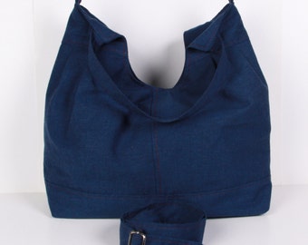 Large Canvas Shoulder Bag, Soft Lightweight Tote Bag, Adjustable Strap