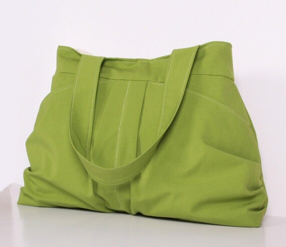 Green Everyday bag Pleated Bag Diaper bag Shoulder Bag | Etsy