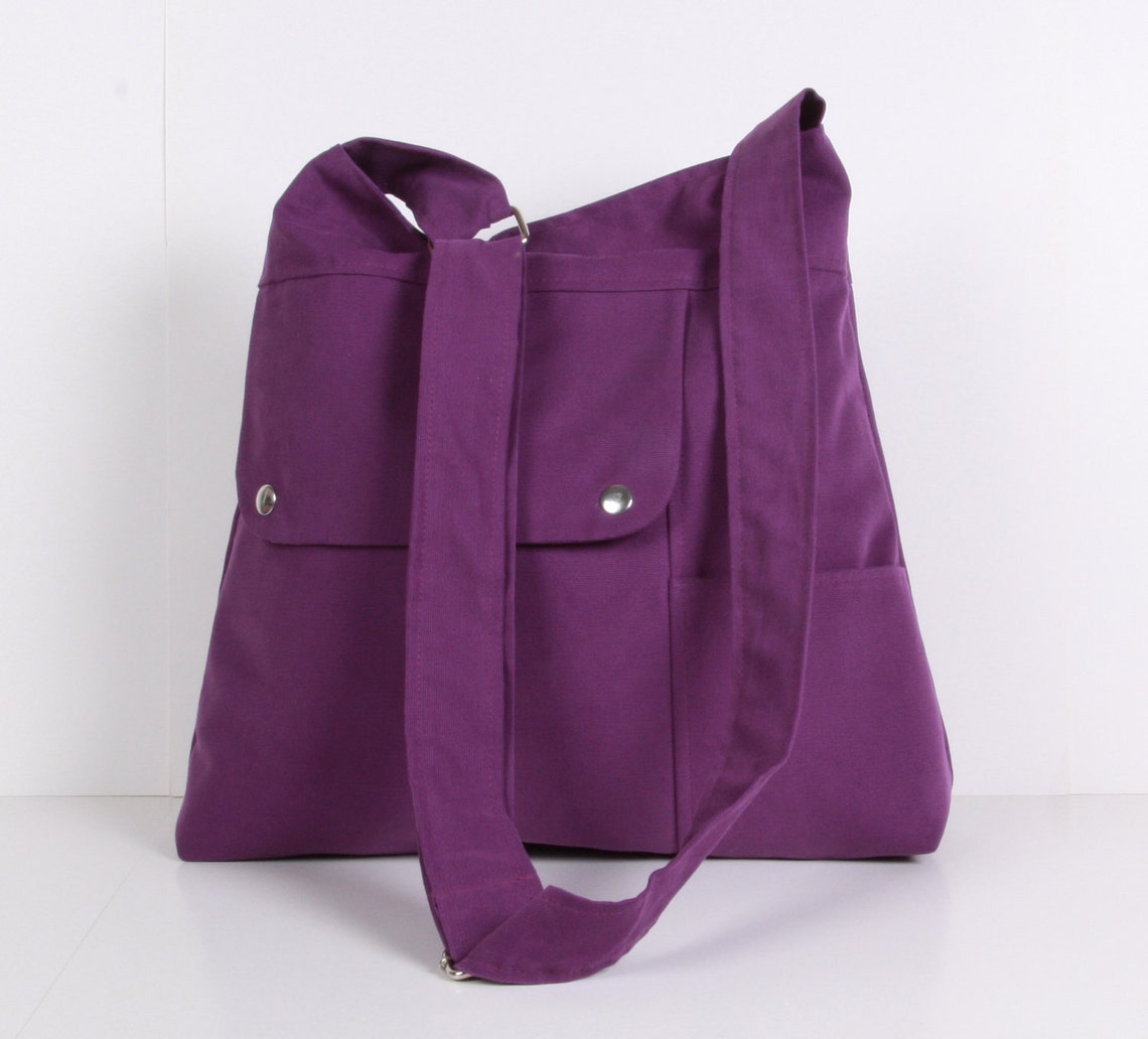 Purple Shoulder Bag Messenger Bag Everyday Bag school Bag Etsy