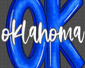 Oklahoma OK PNG, aquarelle brossée, fichier numérique, téléchargement par sublimation - png, dtf, impression