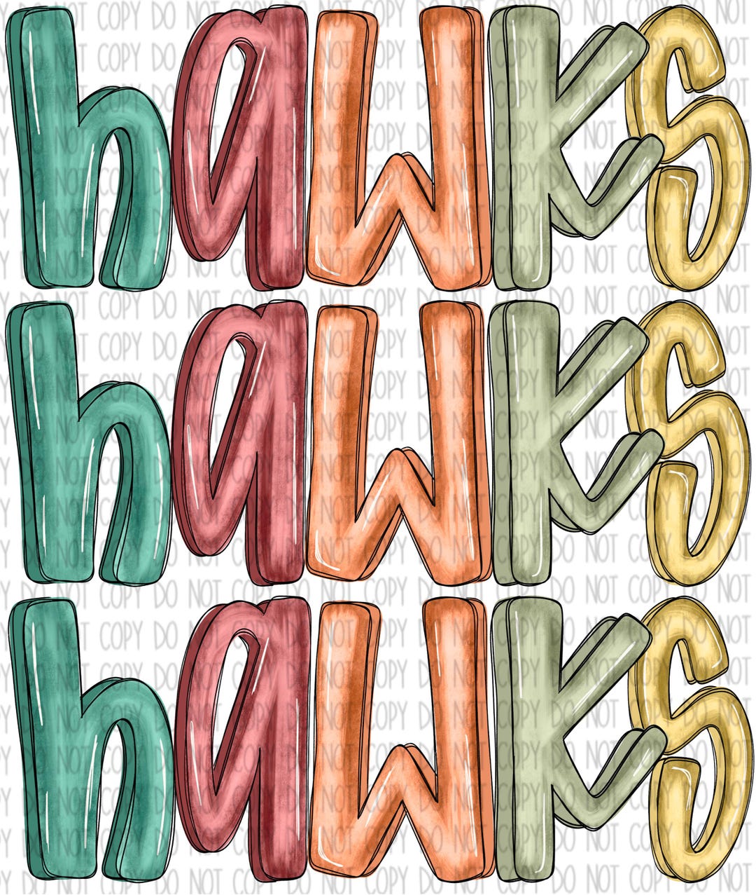 Hawk Rip Print Hawks Stacked Mascot PNG, Water Color Brushed Design - Customs, Digital ...